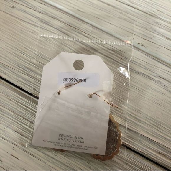 Pomina Boho Laser Cut Dangle Earrings - Picture 2 of 3